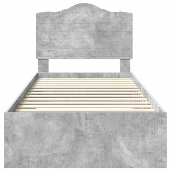 vidaXL Rám postele Betónová šedá 90 x 200 cm Kompozitné drevo – Obrázok 7