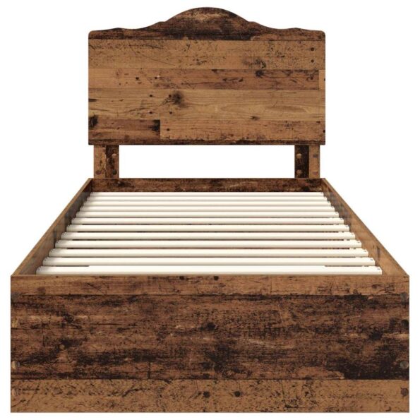 vidaXL Rám postele Staré drevo 90 x 200 cm Kompozitné drevo – Obrázok 7