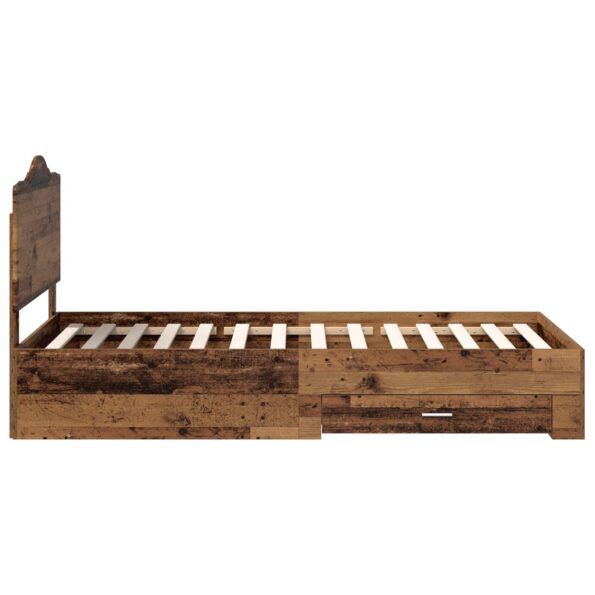 vidaXL Rám postele Staré drevo 90 x 200 cm Kompozitné drevo – Obrázok 8