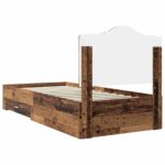 vidaXL Rám postele Staré drevo 90 x 200 cm Kompozitné drevo – Obrázok 9
