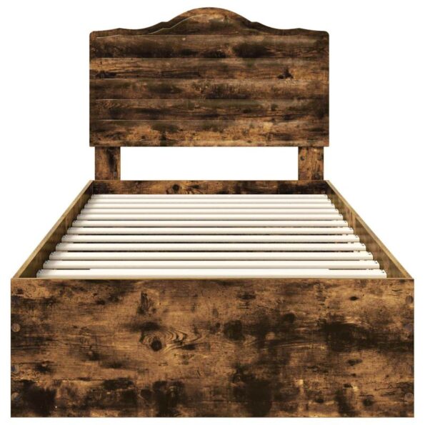 vidaXL Rám postele so zásuvkou Dymová dub 90 x 190 cm Kompozitné drevo – Obrázok 7