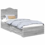 vidaXL Rám postele Sivý Sonoma 90 x 190 cm Kompozitné drevo – Obrázok 2
