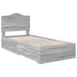 vidaXL Rám postele Sivý Sonoma 90 x 190 cm Kompozitné drevo – Obrázok 4