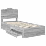 vidaXL Rám postele Sivý Sonoma 90 x 190 cm Kompozitné drevo – Obrázok 5