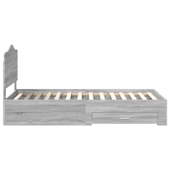 vidaXL Rám postele Sivý Sonoma 90 x 190 cm Kompozitné drevo – Obrázok 8