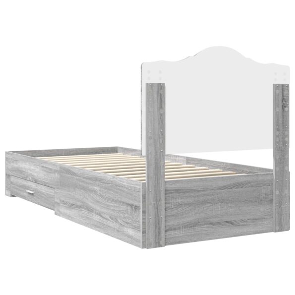 vidaXL Rám postele Sivý Sonoma 90 x 190 cm Kompozitné drevo – Obrázok 9