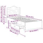 vidaXL Rám postele Staré drevo 90 x 190 cm Kompozitné drevo – Obrázok 12