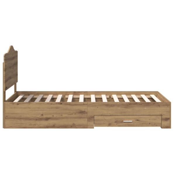 vidaXL Rám postele Remeselný dub 90 x 190 cm Kompozitné drevo – Obrázok 8