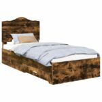 vidaXL Rám postele so zásuvkou Dymová dub 70 x 190 cm Kompozitné drevo – Obrázok 2