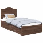vidaXL Rám postele so zásuvkou Hnedý dub 70 x 190 cm Kompozitné drevo – Obrázok 2