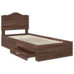vidaXL Rám postele so zásuvkou Hnedý dub 70 x 190 cm Kompozitné drevo – Obrázok 5