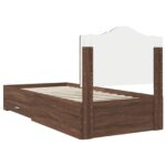 vidaXL Rám postele so zásuvkou Hnedý dub 70 x 190 cm Kompozitné drevo – Obrázok 9