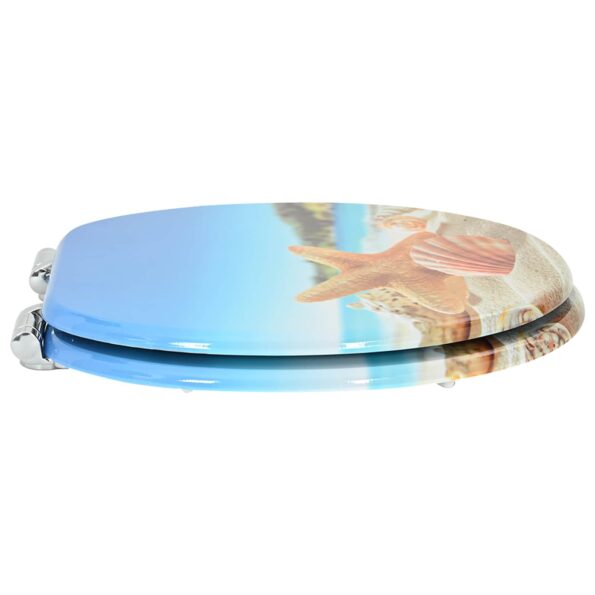 vidaXL WC sedadlo 2 pcs Morská mušľa 44 x 38 cm MDF doska – Obrázok 4