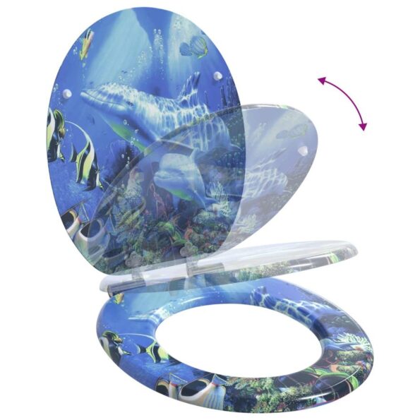 vidaXL WC sedadlo 2 pcs Modrá 44 x 38 cm MDF doska – Obrázok 10