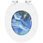 vidaXL WC sedadlo 2 pcs Modrá 44 x 38 cm MDF doska – Obrázok 9