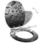 vidaXL WC sedadlo 2 pcs Sivá 44 x 38 cm MDF doska – Obrázok 10