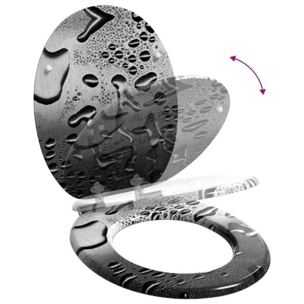 vidaXL WC sedadlo 2 pcs Sivá 44 x 38 cm MDF doska – Obrázok 10