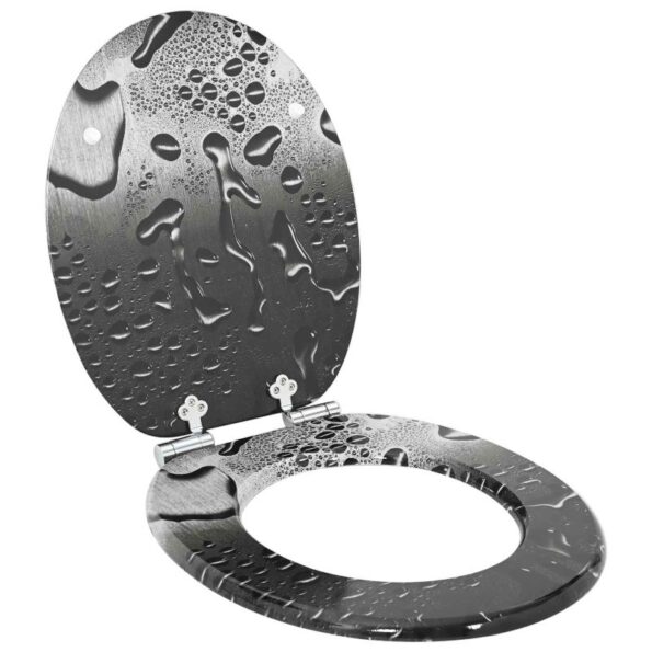 vidaXL WC sedadlo 2 pcs Sivá 44 x 38 cm MDF doska – Obrázok 3