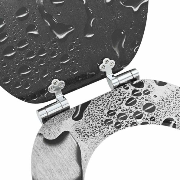 vidaXL WC sedadlo 2 pcs Sivá 44 x 38 cm MDF doska – Obrázok 6