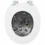 vidaXL WC sedadlo 2 pcs Sivá 44 x 38 cm MDF doska – Obrázok 9