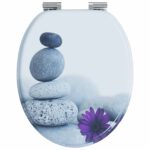 vidaXL WC sedadlo 2 pcs Sivá 44 x 38 cm MDF doska – Obrázok 5