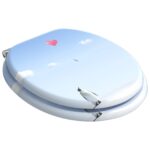 vidaXL WC sedadlo 2 pcs Modrá 43,8 x 37,8 cm MDF doska – Obrázok 2