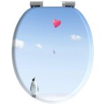 vidaXL WC sedadlo 2 pcs Modrá 43,8 x 37,8 cm MDF doska – Obrázok 5