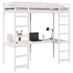 vidaXL Rám podkrovnej postele Biela 75 x 190 cm – Obrázok 3