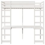 vidaXL Rám podkrovnej postele Biela 75 x 190 cm – Obrázok 5