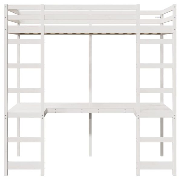 vidaXL Rám podkrovnej postele Biela 75 x 190 cm – Obrázok 5