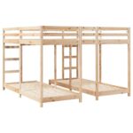 vidaXL Trojposchodový rám postele Prírodná 80 / 200 x 200 cm – Obrázok 6
