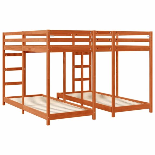 vidaXL Trojposchodový rám postele Včelí hnedý 200 x 200 cm – Obrázok 6