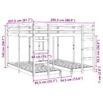 vidaXL Trojposchodový rám postele Včelí hnedý 200 x 200 cm – Obrázok 9