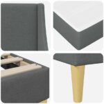 vidaXL Rám postele s matracom Tmavo šedá 90 x 200 cm Polyester – Obrázok 9