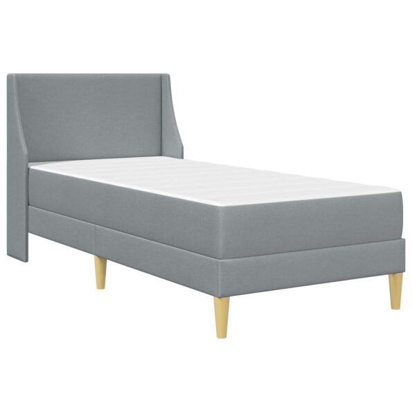 vidaXL Rám postele s matracom Svetlosivá 100 x 200 cm Polyester – Obrázok 3