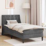vidaXL Rám postele s matracom s matracmi Tmavo šedá 80 x 200 cm Zamat