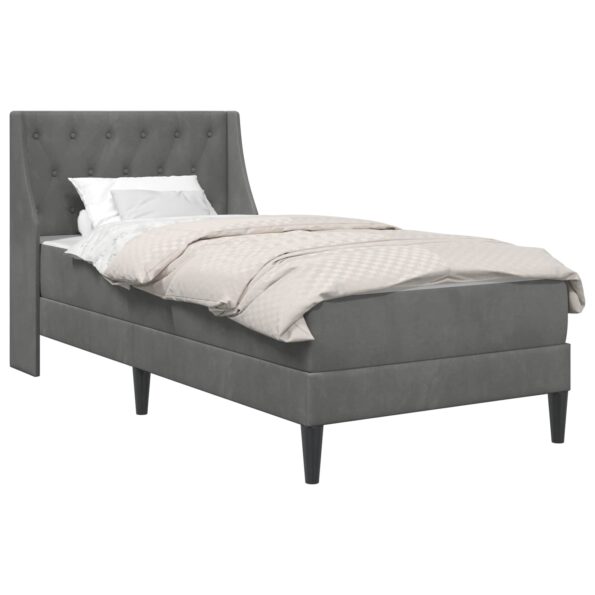 vidaXL Rám postele s matracom s matracmi Tmavo šedá 80 x 200 cm Zamat – Obrázok 2