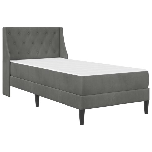 vidaXL Rám postele s matracom s matracmi Tmavo šedá 80 x 200 cm Zamat – Obrázok 3