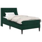 vidaXL Rám postele s matracom s matracmi Tmavozelená 80 x 200 cm Zamat – Obrázok 2