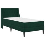vidaXL Rám postele s matracom s matracmi Tmavozelená 80 x 200 cm Zamat – Obrázok 3