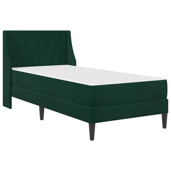 vidaXL Rám postele s matracom s matracmi Tmavozelená 80 x 200 cm Zamat – Obrázok 3