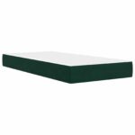 vidaXL Rám postele s matracom s matracmi Tmavozelená 80 x 200 cm Zamat – Obrázok 5