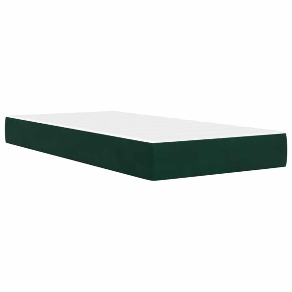 vidaXL Rám postele s matracom s matracmi Tmavozelená 80 x 200 cm Zamat – Obrázok 5