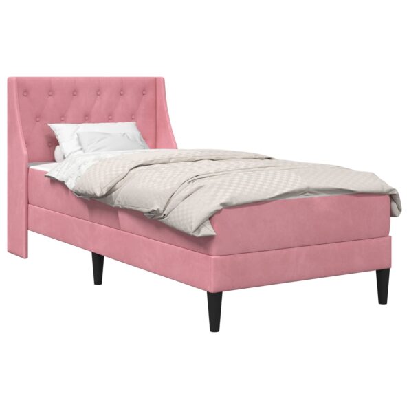 vidaXL Rám postele s matracom s matracmi Ružová 80 x 200 cm Zamat – Obrázok 3