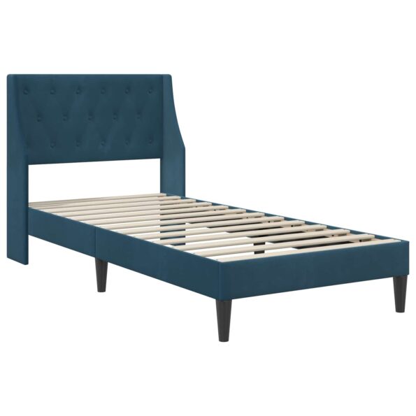 vidaXL Rám postele s matracom s matracmi Modrá 80 x 200 cm Zamat – Obrázok 4
