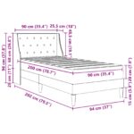vidaXL Rám postele s matracom s matracmi Ružová 90 x 200 cm Zamat – Obrázok 10