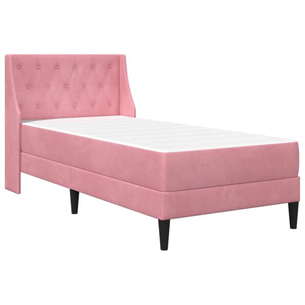 vidaXL Rám postele s matracom s matracmi Ružová 90 x 200 cm Zamat – Obrázok 2