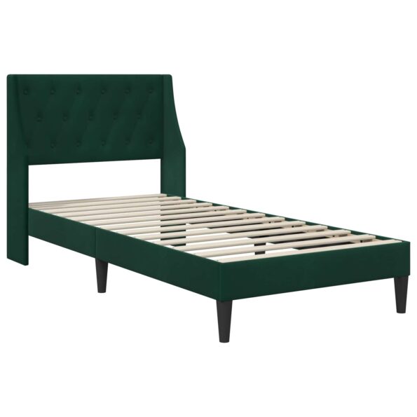 vidaXL Rám postele s matracom Tmavozelená 100 x 200 cm Zamat – Obrázok 4