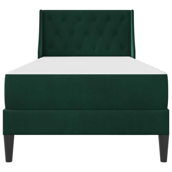 vidaXL Rám postele s matracom Tmavozelená 100 x 200 cm Zamat – Obrázok 6