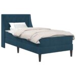 vidaXL Rám postele s matracom s matracmi Modrá 100 x 200 cm Zamat – Obrázok 2